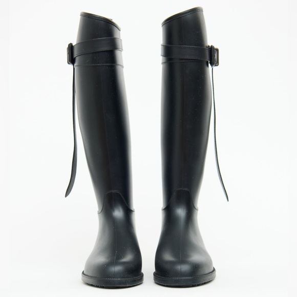 Burberry Black Belt Rubber Riding Boots - Women’s IT38 - Picture 3 of 10
